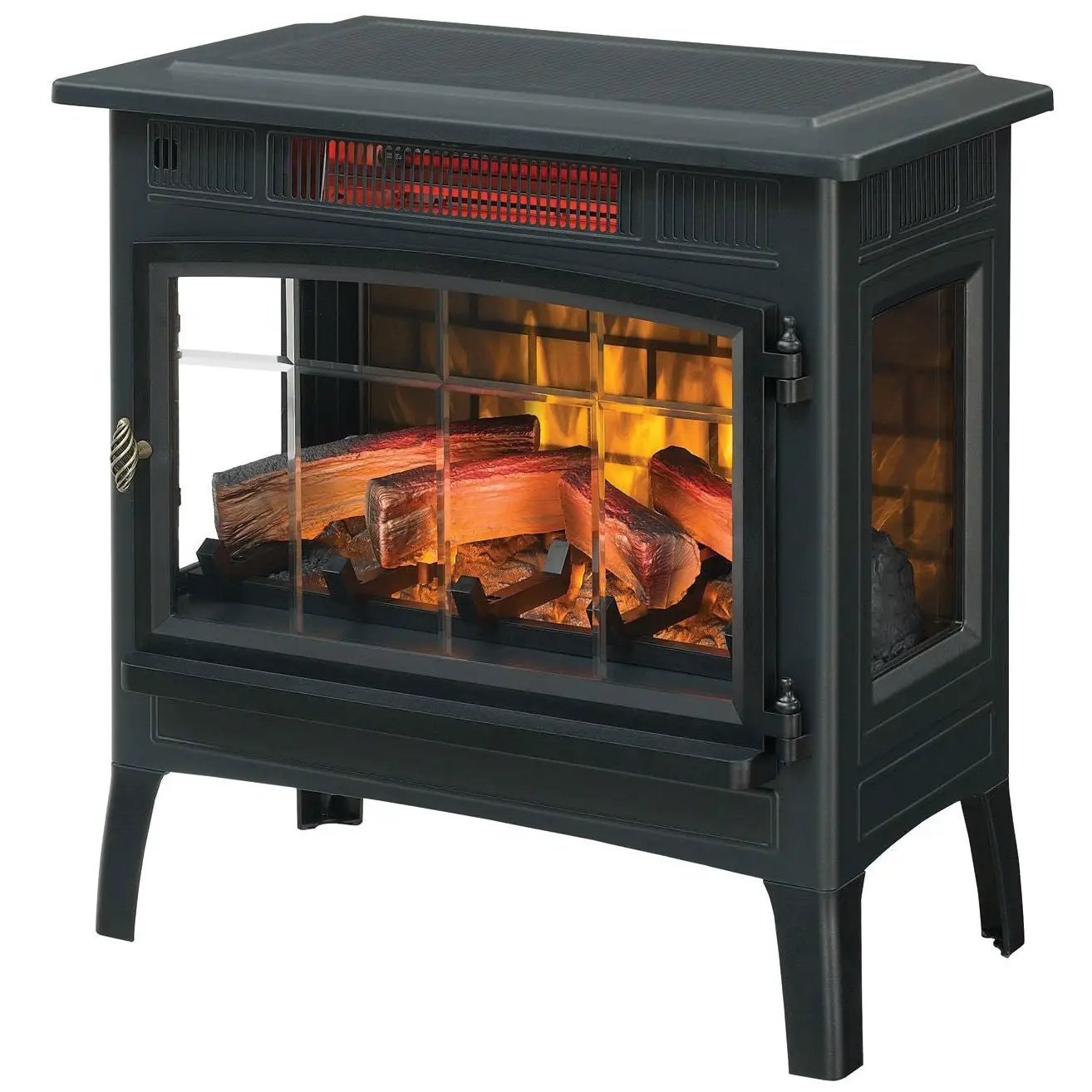 Black Infrared Quartz Electric Fireplace Stove Heater by HomePacific