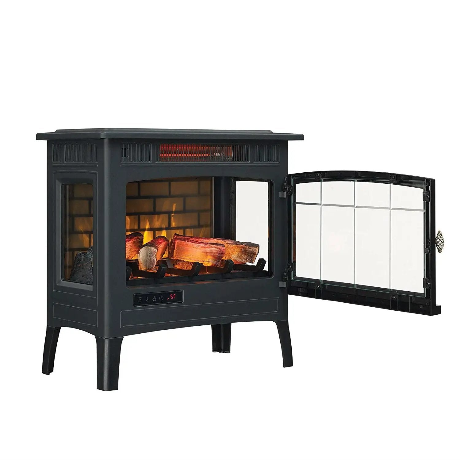 Black Infrared Quartz Electric Fireplace Stove Heater by HomePacific