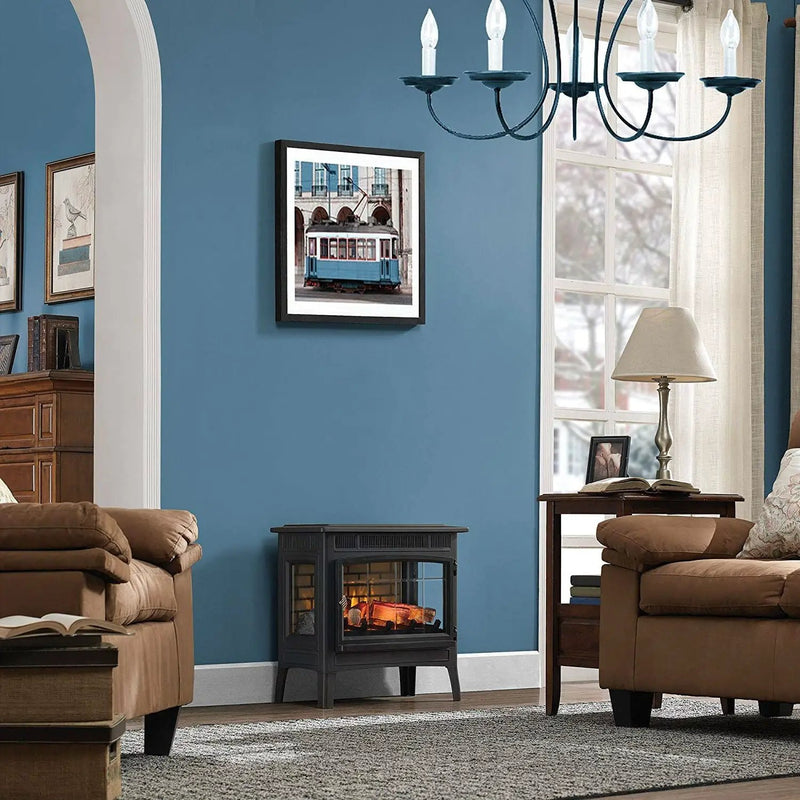 Black Infrared Quartz Electric Fireplace Stove Heater by HomePacific