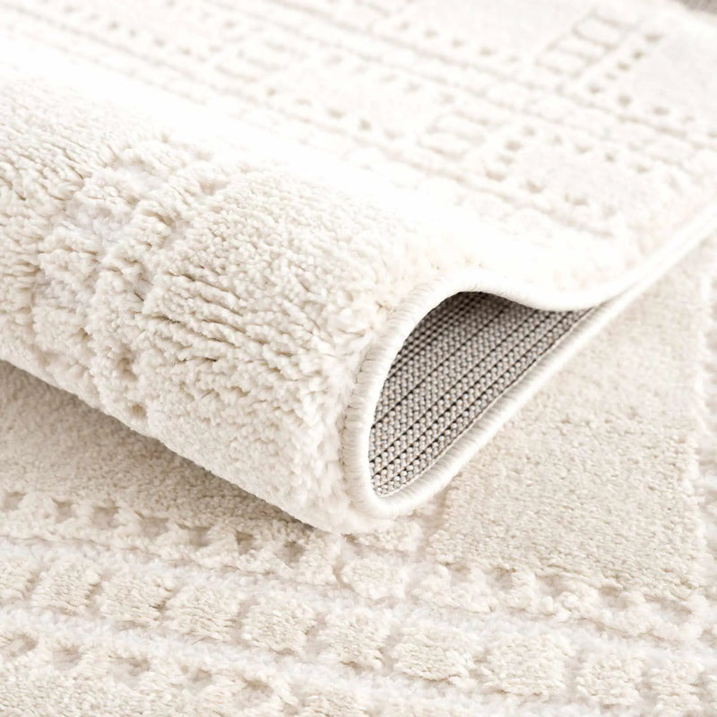 Ryuu Ivory Carved Area Rug by Boutique Rugs
