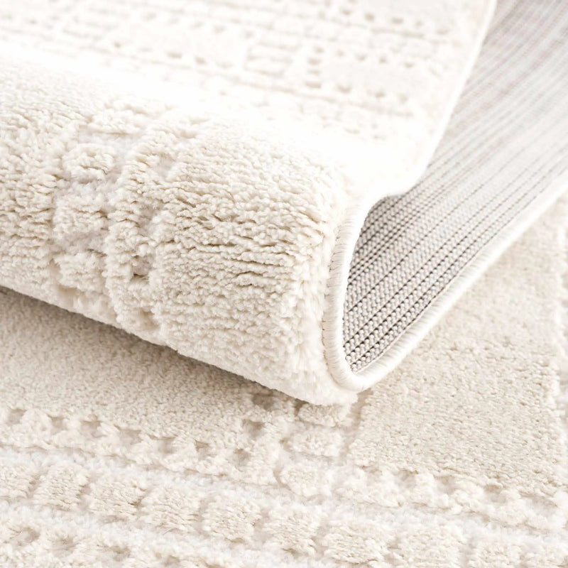 Ryuu Ivory Carved Area Rug by Boutique Rugs