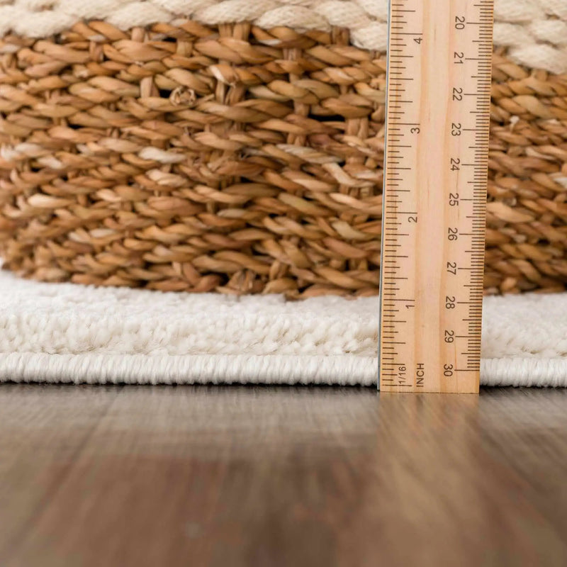 Ryuu Ivory Carved Area Rug by Boutique Rugs