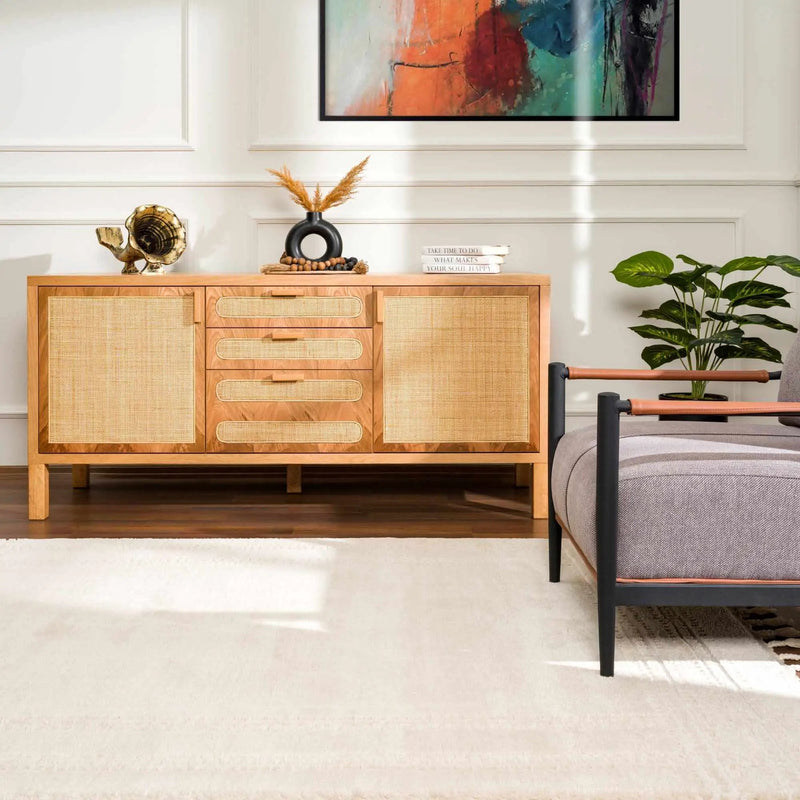 Ryuu Ivory Carved Area Rug by Boutique Rugs