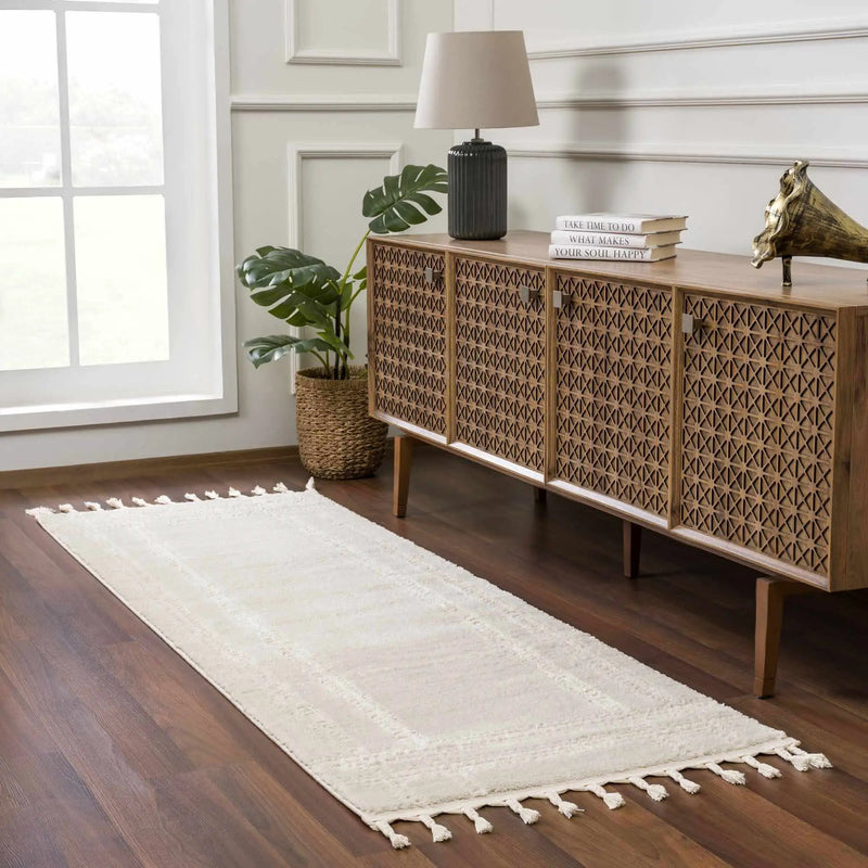 Ryuu Ivory Carved Area Rug by Boutique Rugs