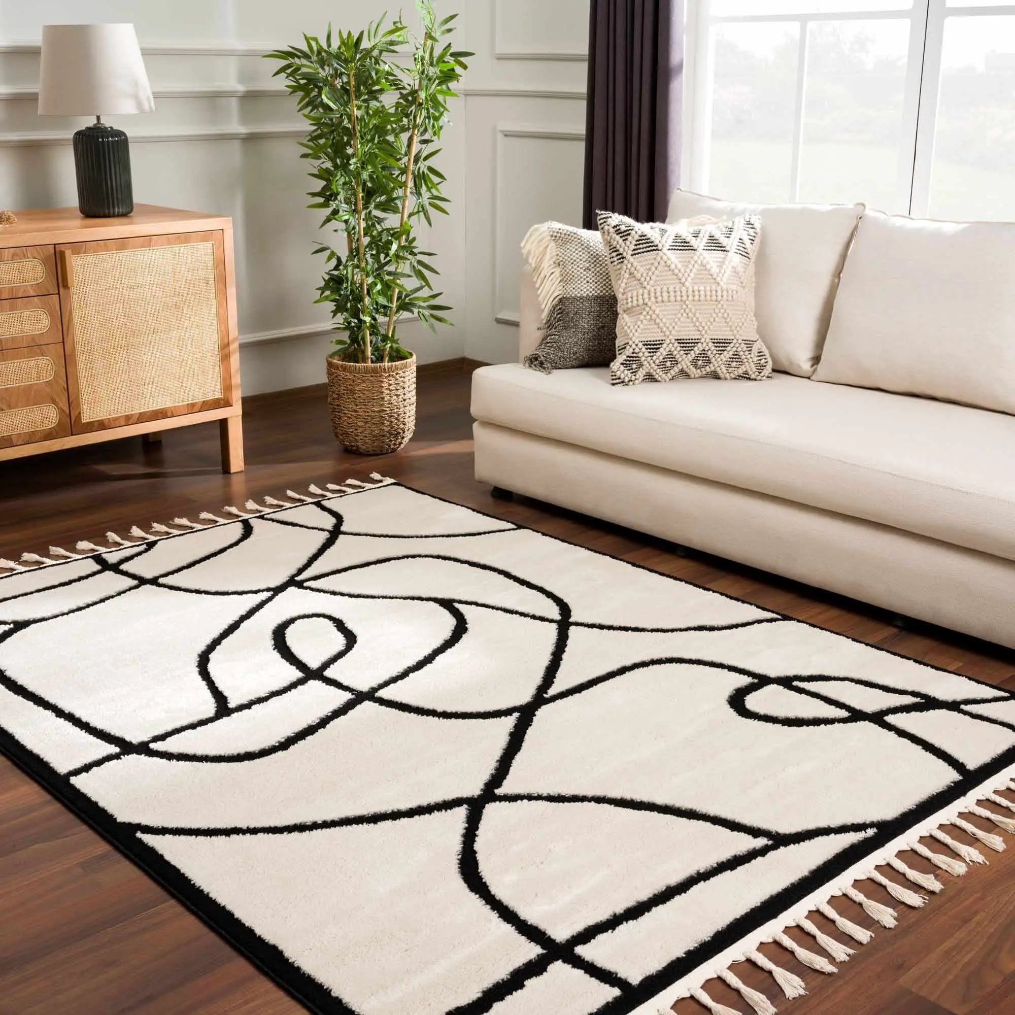 Azana Black & White Area Rug by Hauteloom