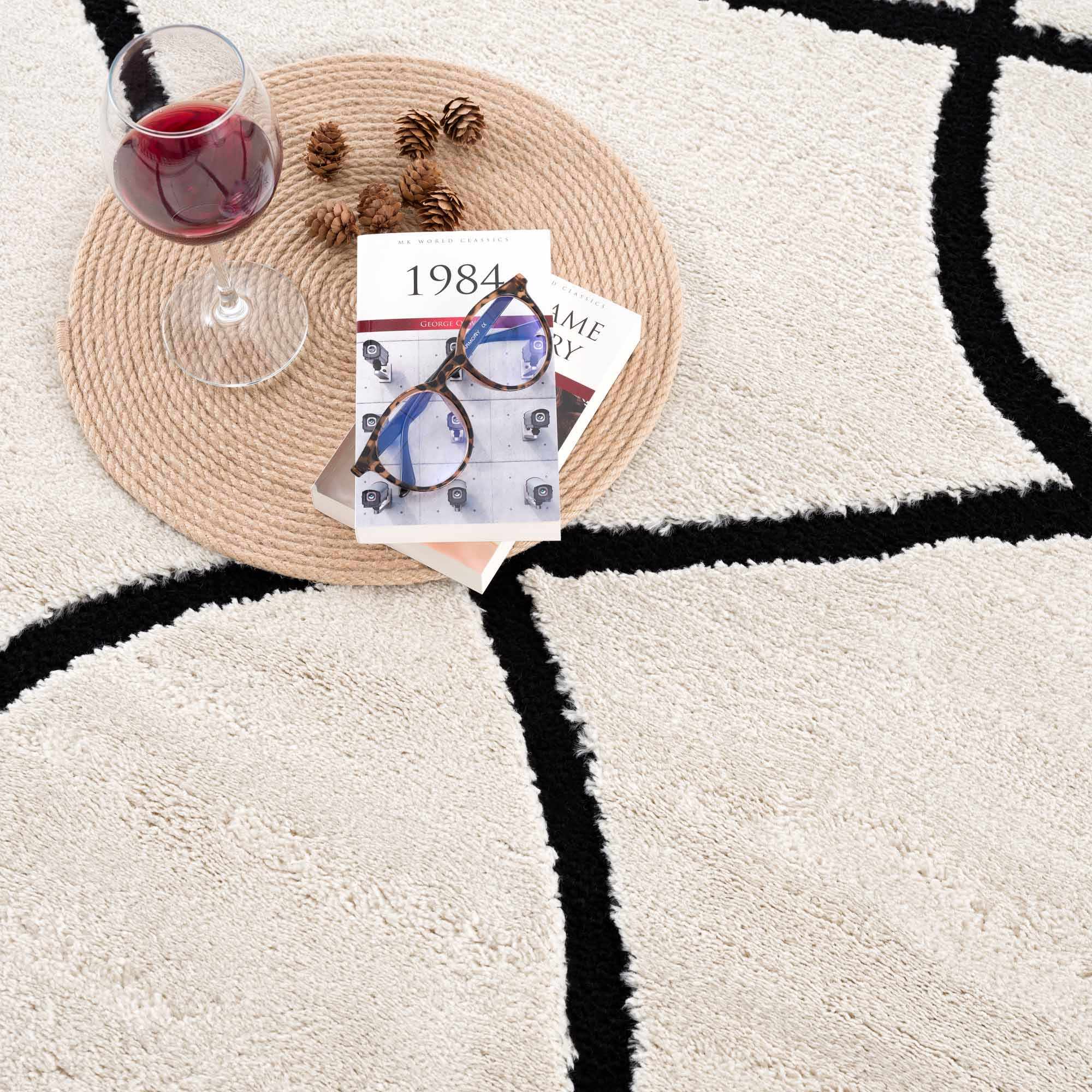 Azana Black & White Area Rug by Hauteloom
