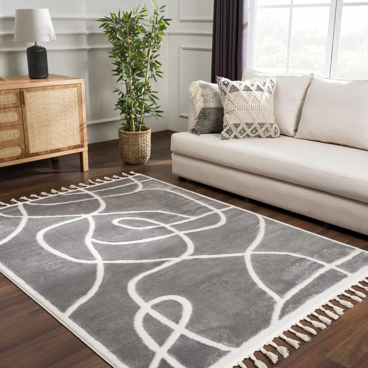 Azana Modern Gray Area Rug - Clearance, installed in a room 4