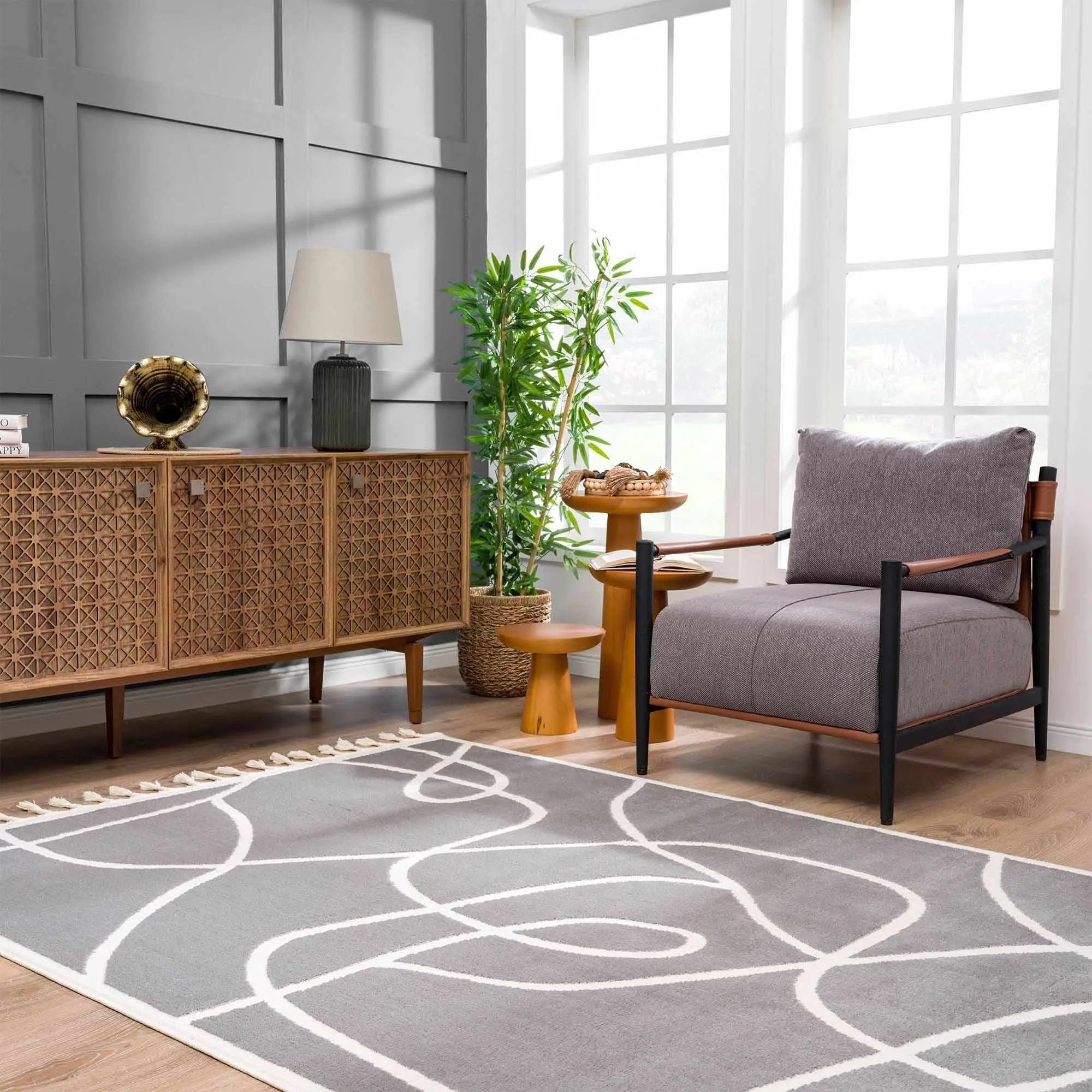 Azana Gray Area Rug by Hauteloom