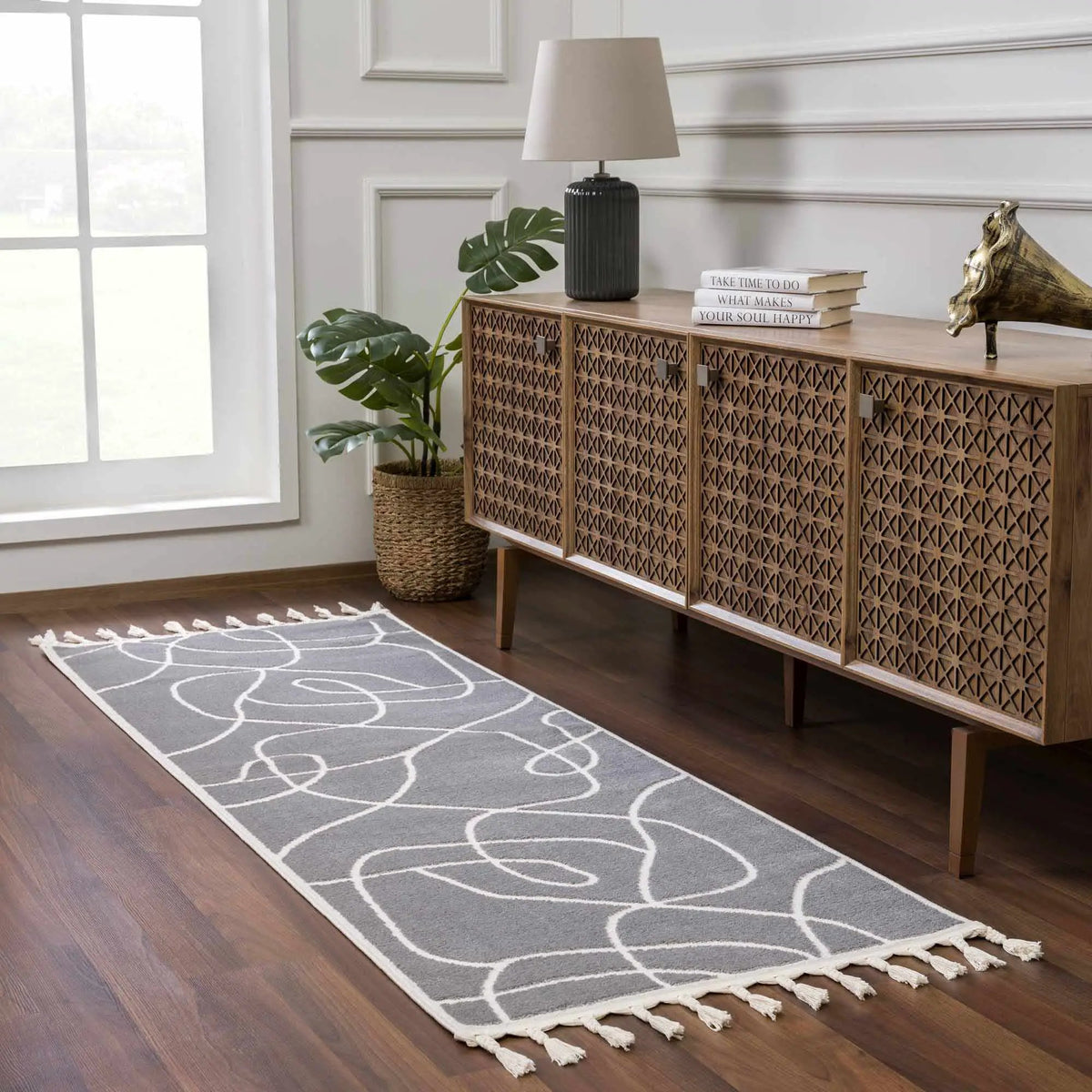 Azana Modern Gray Area Rug - Clearance, installed in a room 2
