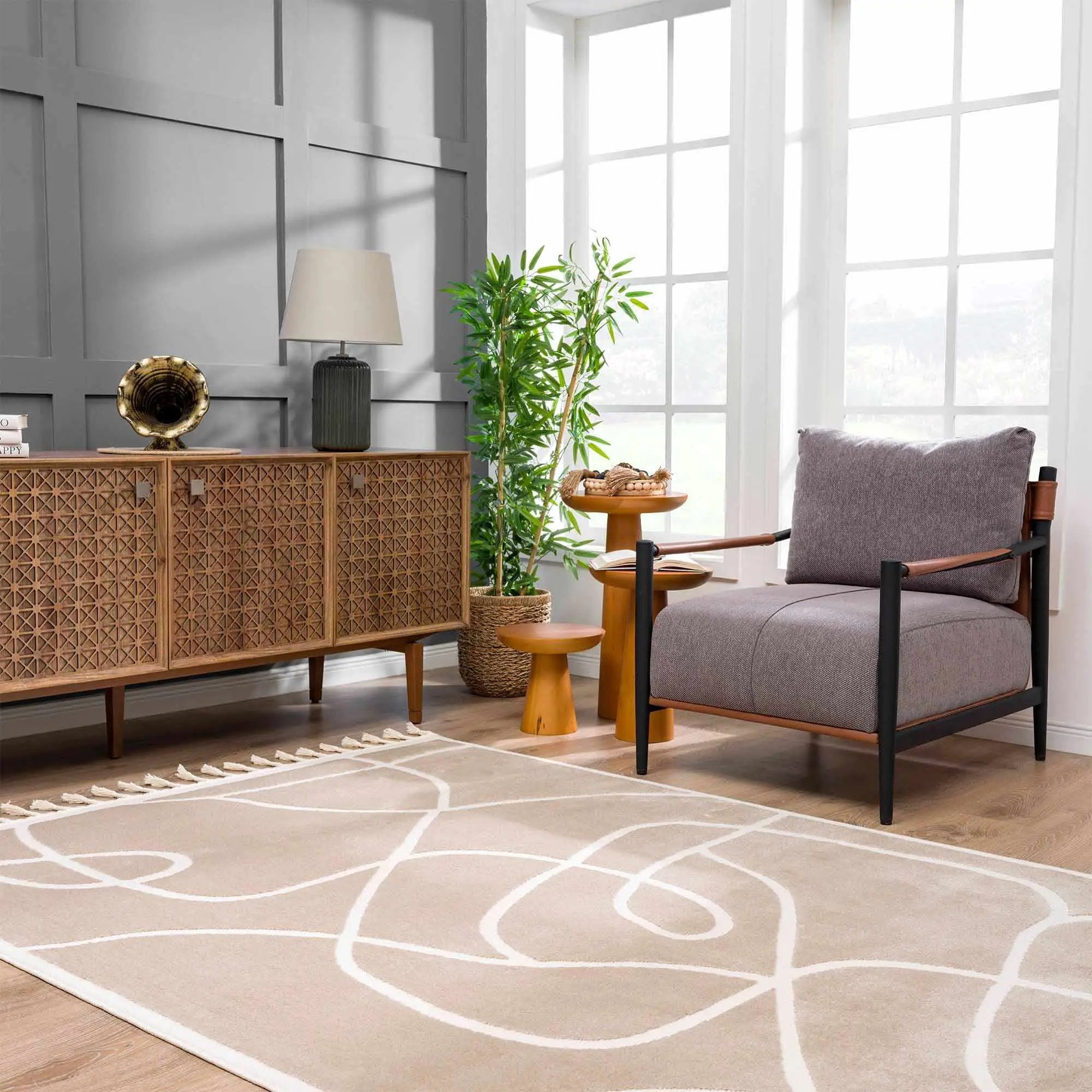 Azana Cream Area Rug by Hauteloom