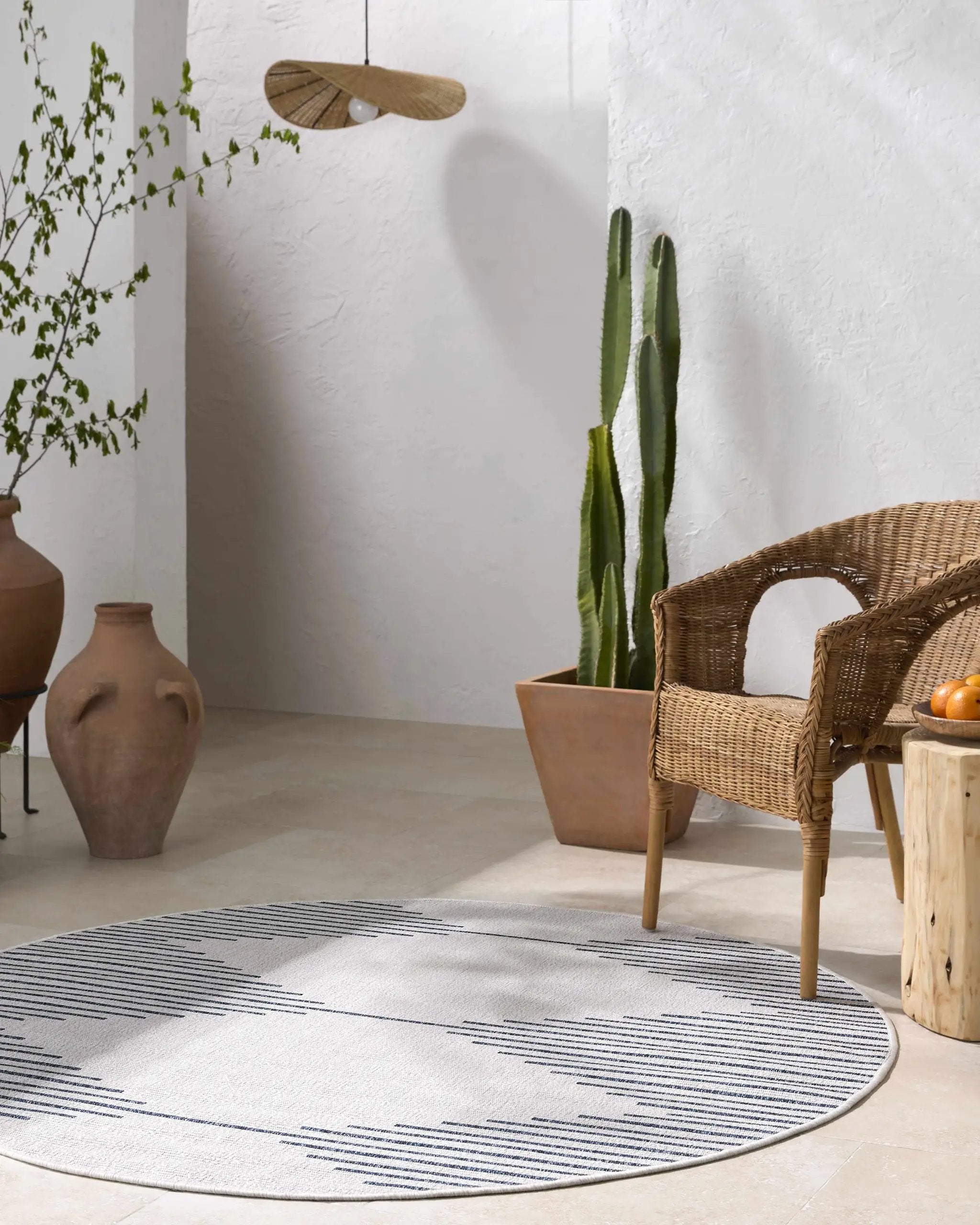 Stephan Blue & Cream Outdoor Rug by Boutique Rugs