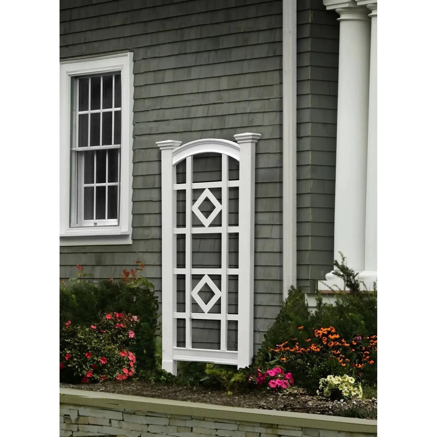 59-inch Outdoor Weather Resistant White Vinyl Garden Trellis by HomePacific