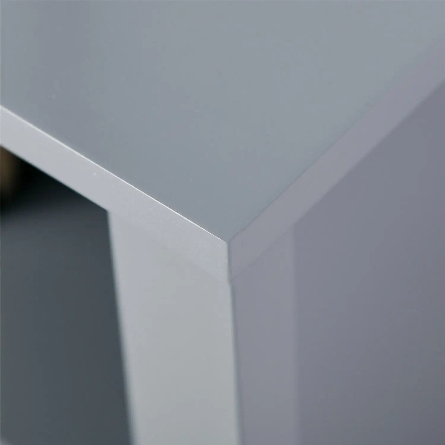 Gray 2 Tier Shelf Hidden Storage Bathroom Floor Cabinet by HomePacific