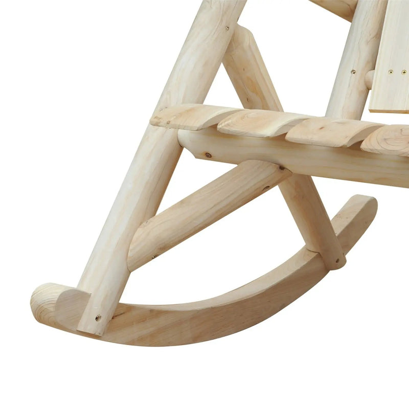 FarmHouse Classical Fir Wood Rocking Adirondack Chair Natural - Set of 2 by HomePacific