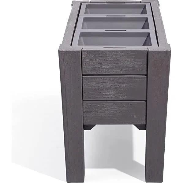 Espresso Rectangular Plastic Raised Garden Bed Planter Box with Removeable Trays by HomePacific