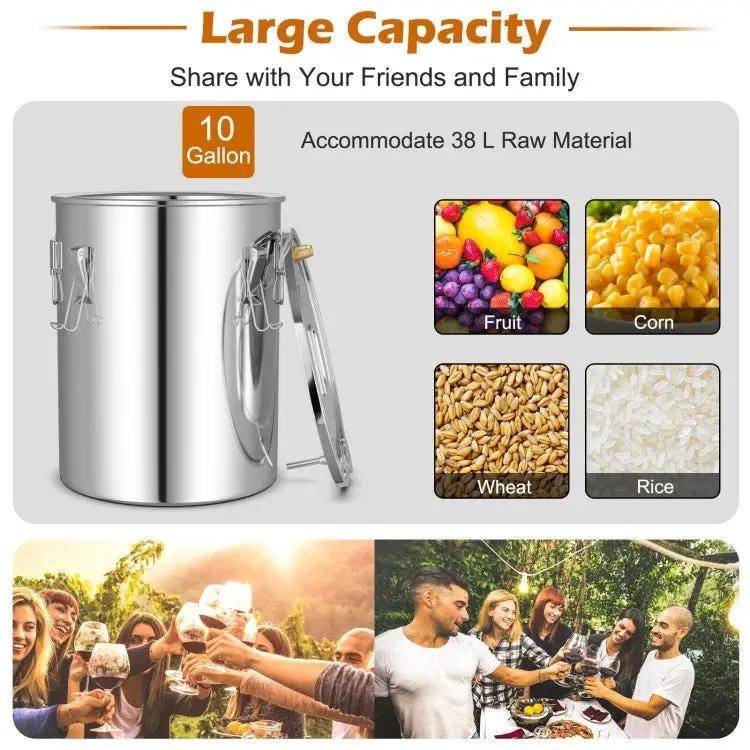 10 Gallon Stainless Steel Alcohol Still Fermenting / Distilling Kit by HomePacific