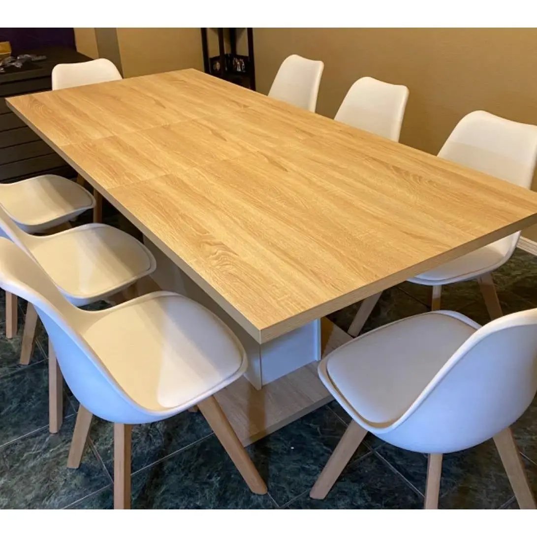 Set of 4 Modern White Shell Dining Chair Upholstered Padded Seat w/ Beechwood Legs by HomePacific