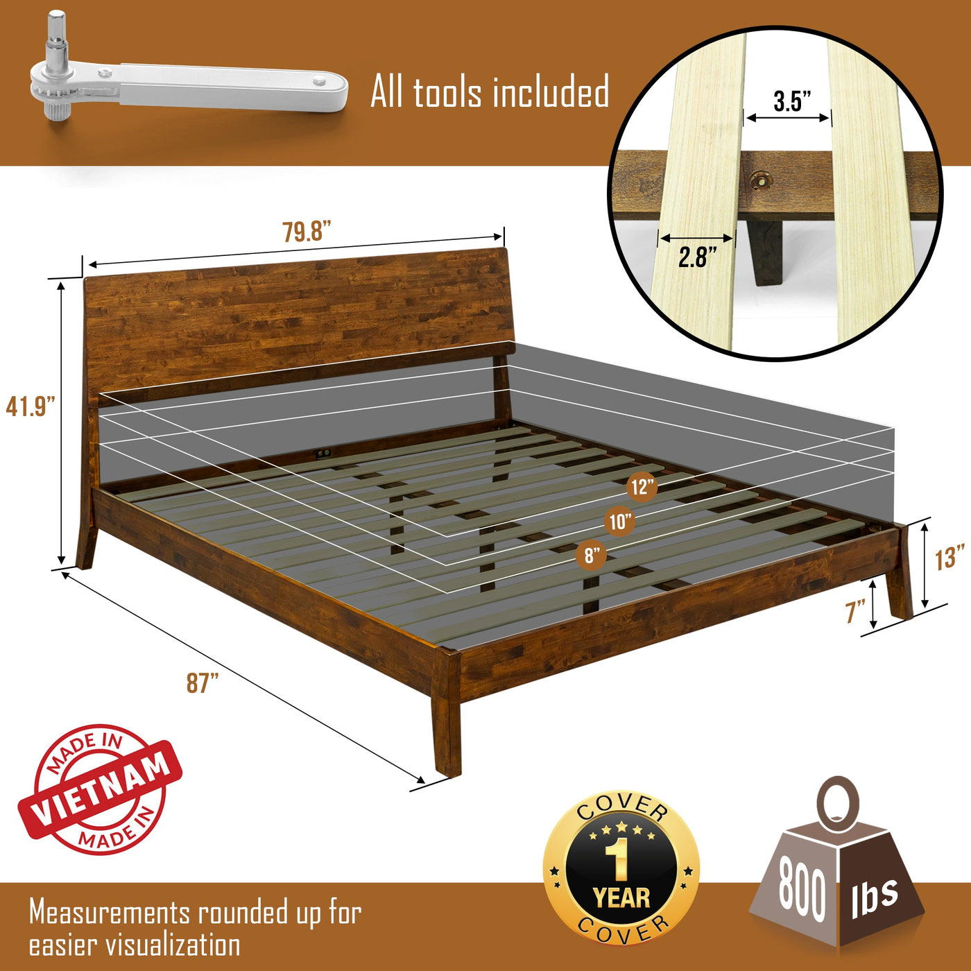 Serenity Solid Wood Bed Frame by Megsu