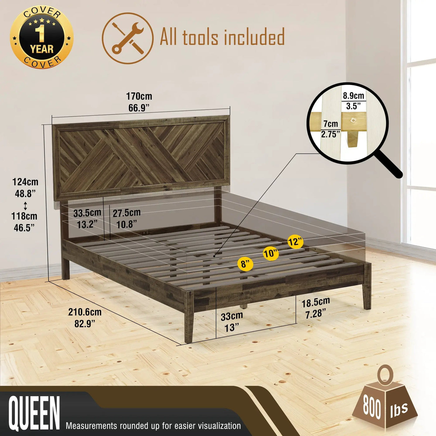 Sierra Solid Wood Bed Frame by Megsu
