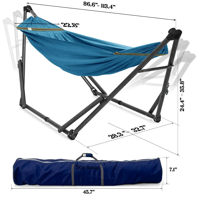 Tranquillo Uniki Canvas Hammock with Stand for Ultimate Relaxation by Megsu
