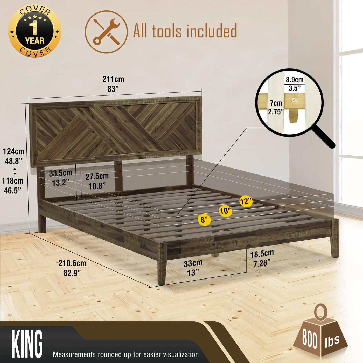 Sierra Solid Wood Bed Frame by Megsu