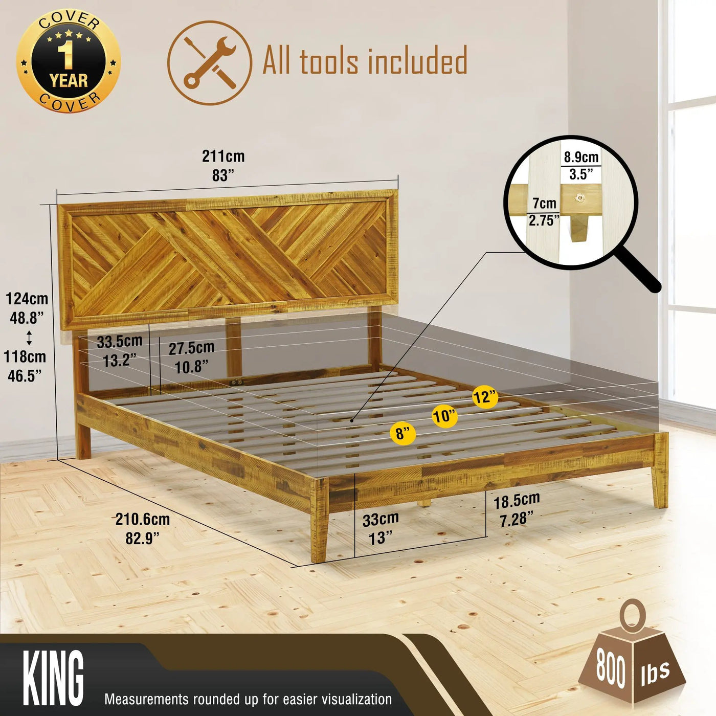 Sierra Solid Wood Bed Frame by Megsu