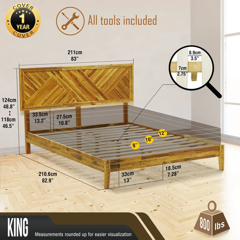 Sierra Solid Wood Bed Frame by Megsu
