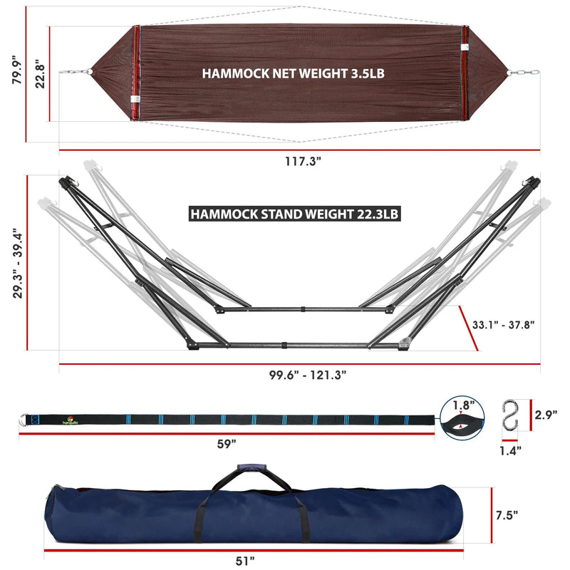 Tranquillo Comfort Set Original Hammock Stand for Ultimate Relaxation by Megsu