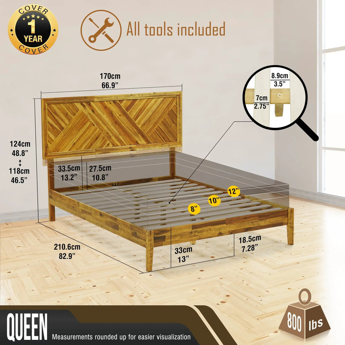 Sierra Solid Wood Bed Frame by Megsu