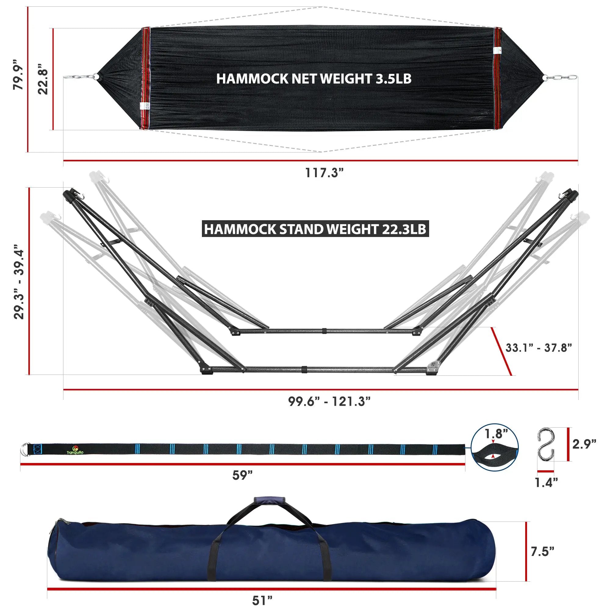 Tranquillo Comfort Set Original Hammock Stand for Ultimate Relaxation by Megsu
