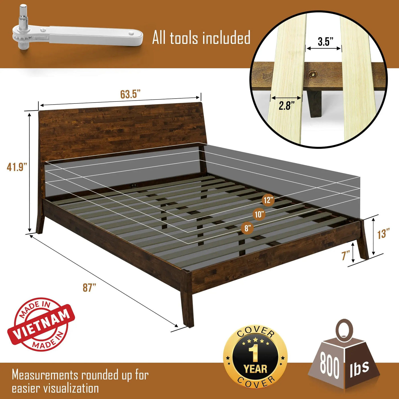 Serenity Solid Wood Bed Frame by Megsu