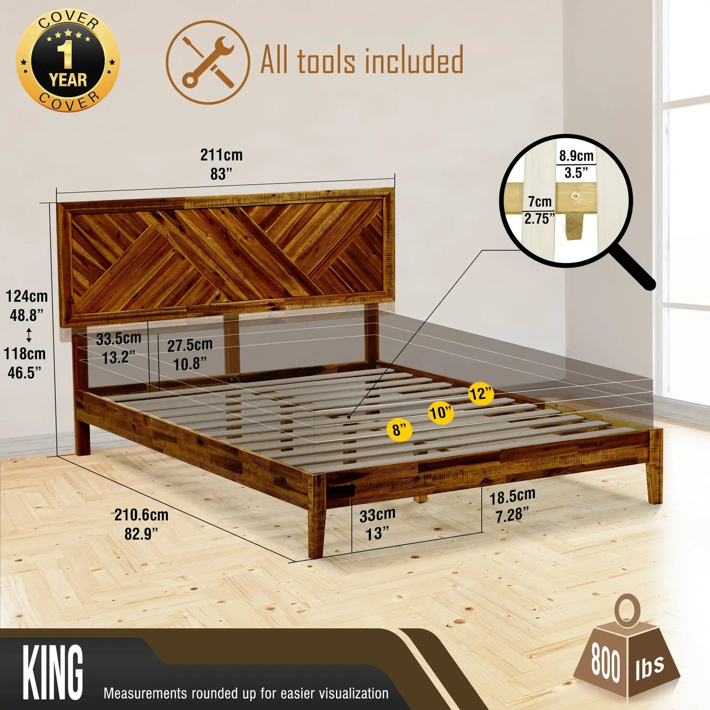 Sierra Solid Wood Bed Frame by Megsu