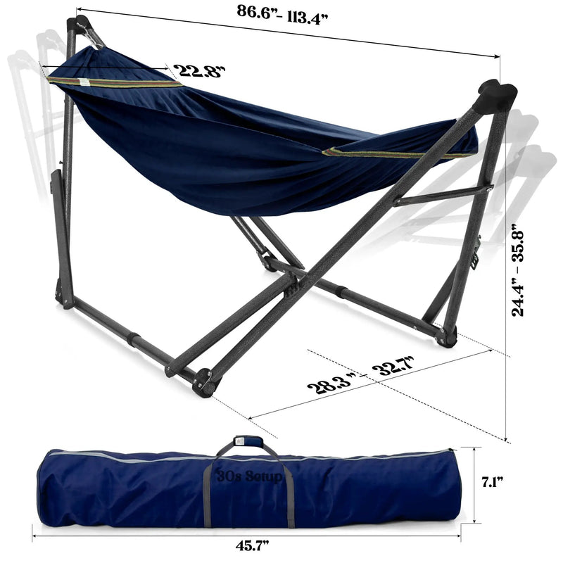 Tranquillo Uniki Canvas Hammock with Stand for Ultimate Relaxation by Megsu