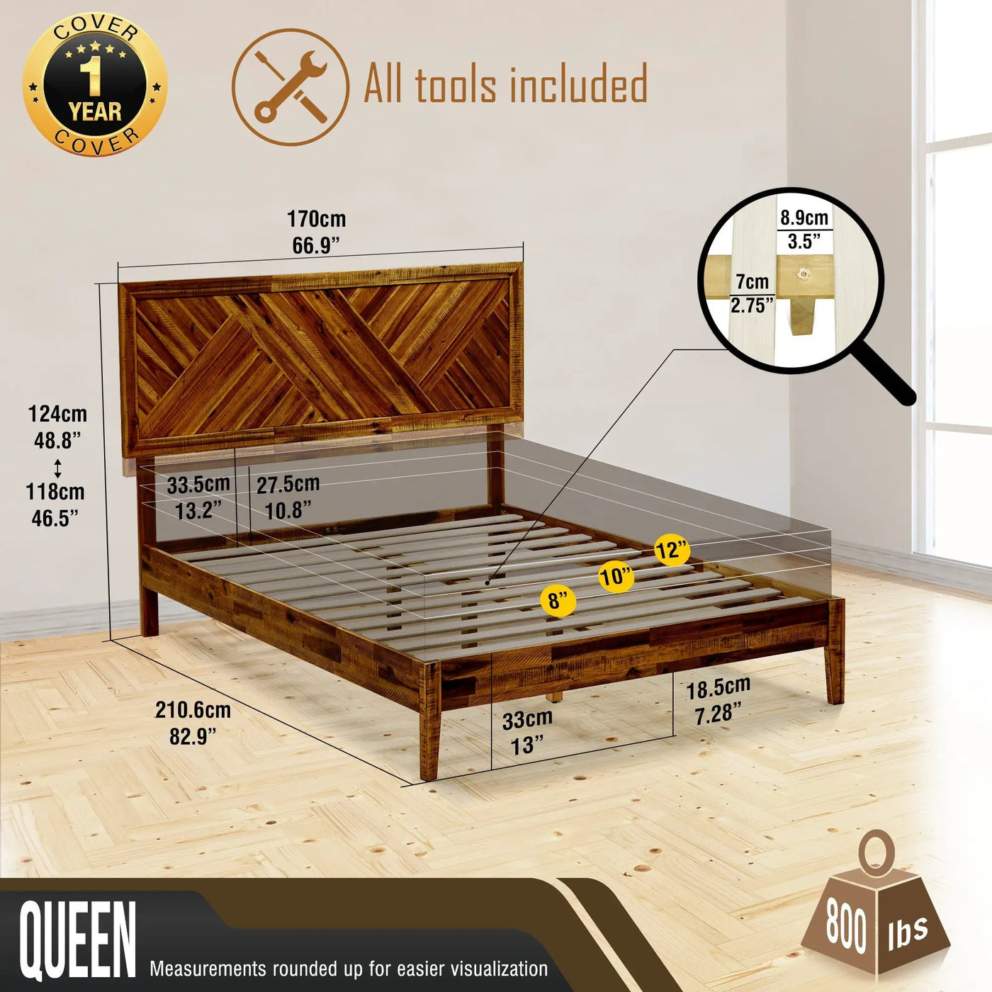 Sierra Solid Wood Bed Frame by Megsu