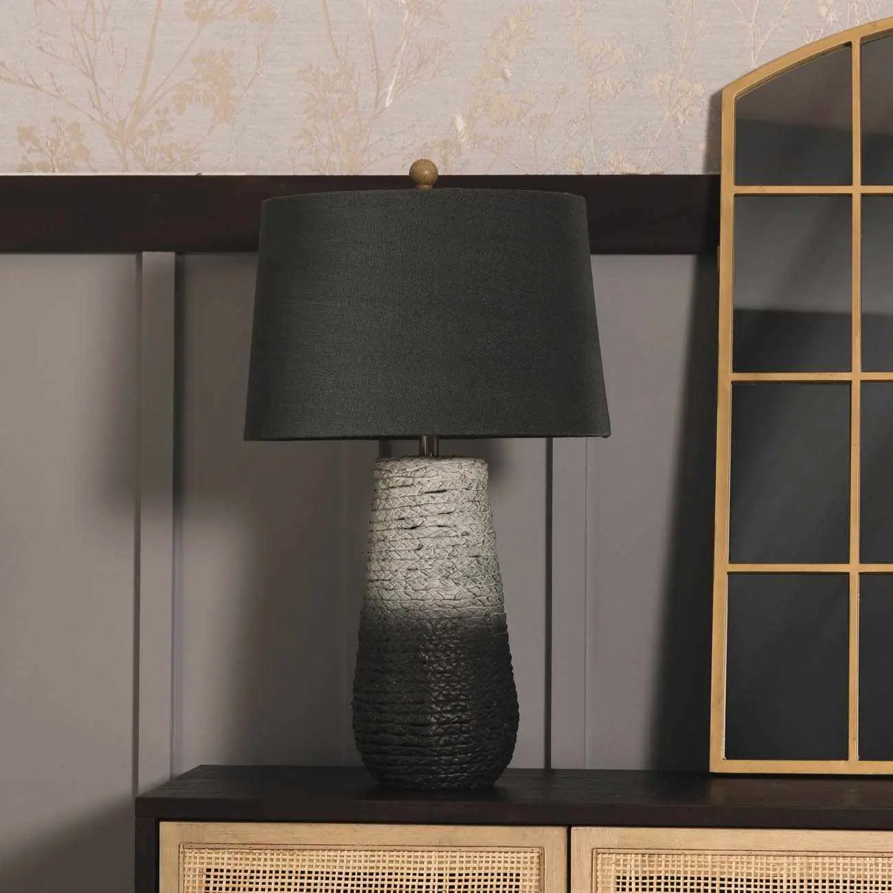 Dingras Pale Blue Jute Table Lamp - Clearance by Boutique Rugs