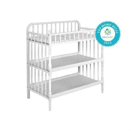 White Wood Changing Table with 1-inch Waterproof Changing Pad by HomePacific