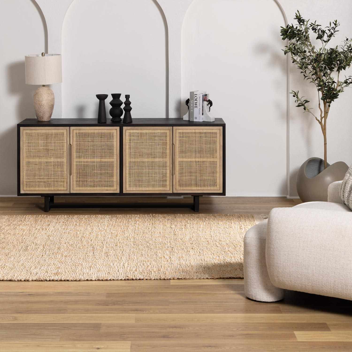Lonut Checkered Jute Area Rug - Clearance by Boutique Rugs