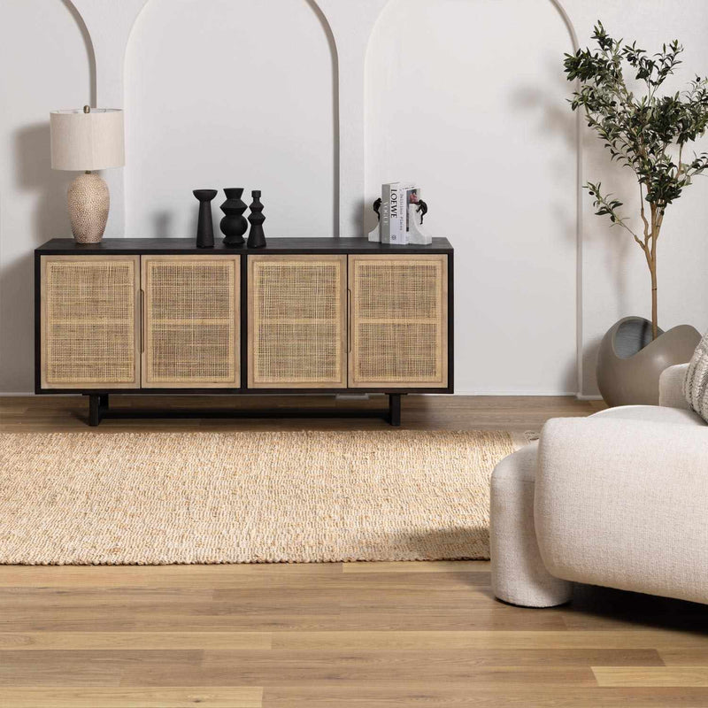 Lonut Checkered Jute Area Rug - Clearance by Boutique Rugs