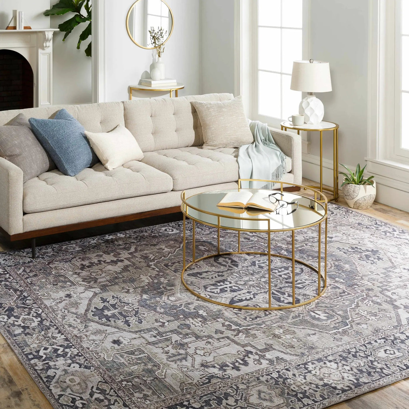 Neyland Iris Gray Area Rug 2359 by Boutique Rugs