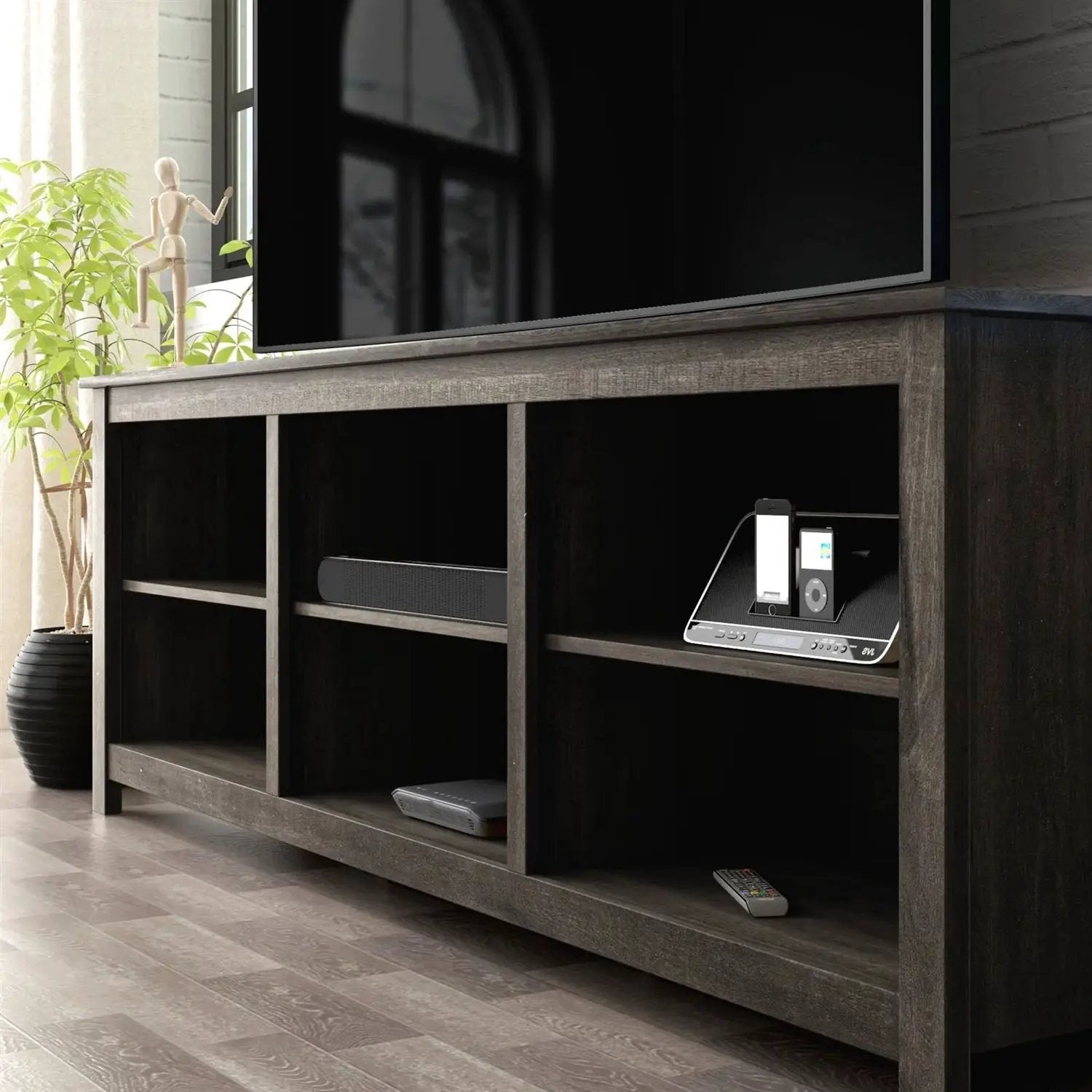 70-inch Dark Brown Wood TV Stand Entertainment Center for TV up to 78-inch by HomePacific