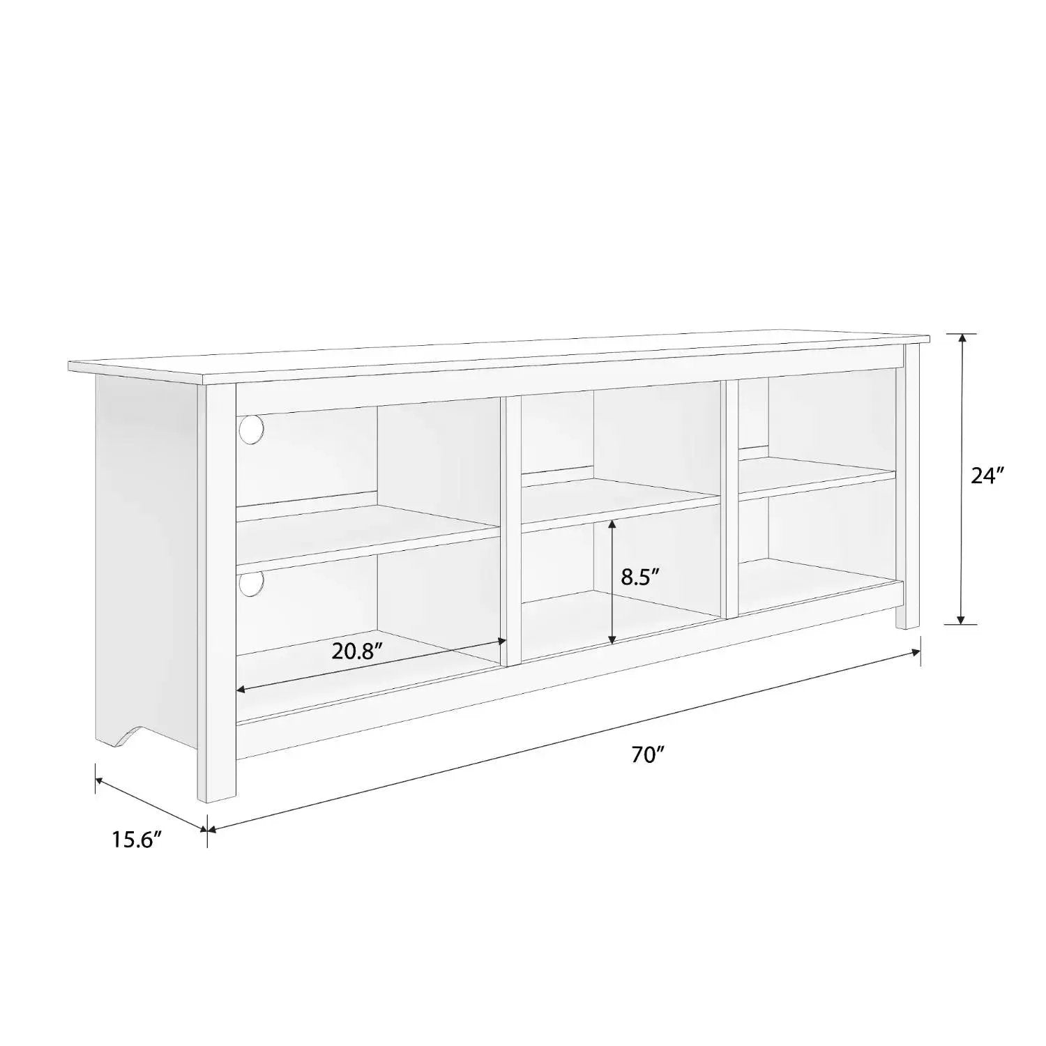 70-inch Dark Brown Wood TV Stand Entertainment Center for TV up to 78-inch by HomePacific