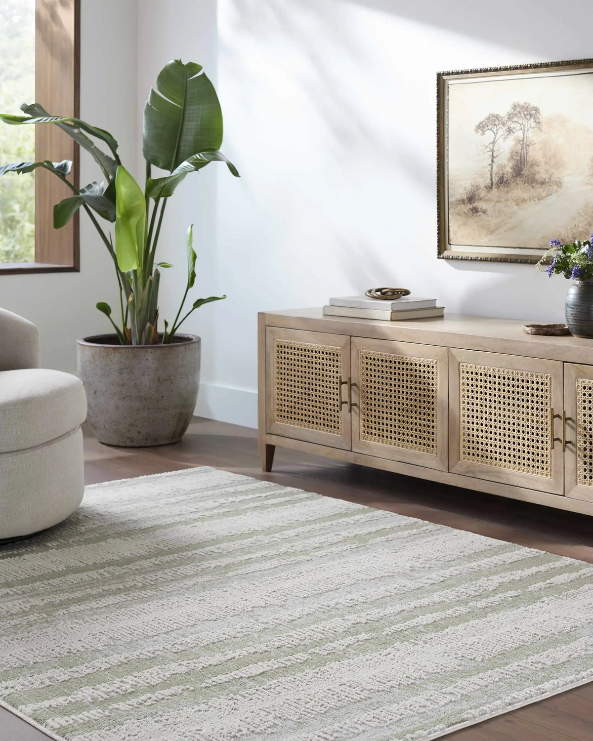 Asmara Green Area Rug, installed in a room 3