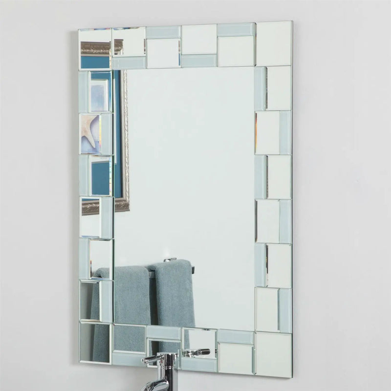 Modern 31.5 x 23.6 inch Rectangle Bathroom Mirror with Unique Border by HomePacific