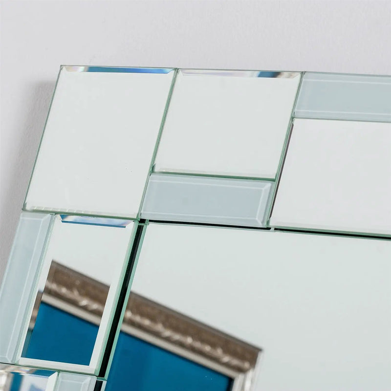 Modern 31.5 x 23.6 inch Rectangle Bathroom Mirror with Unique Border by HomePacific
