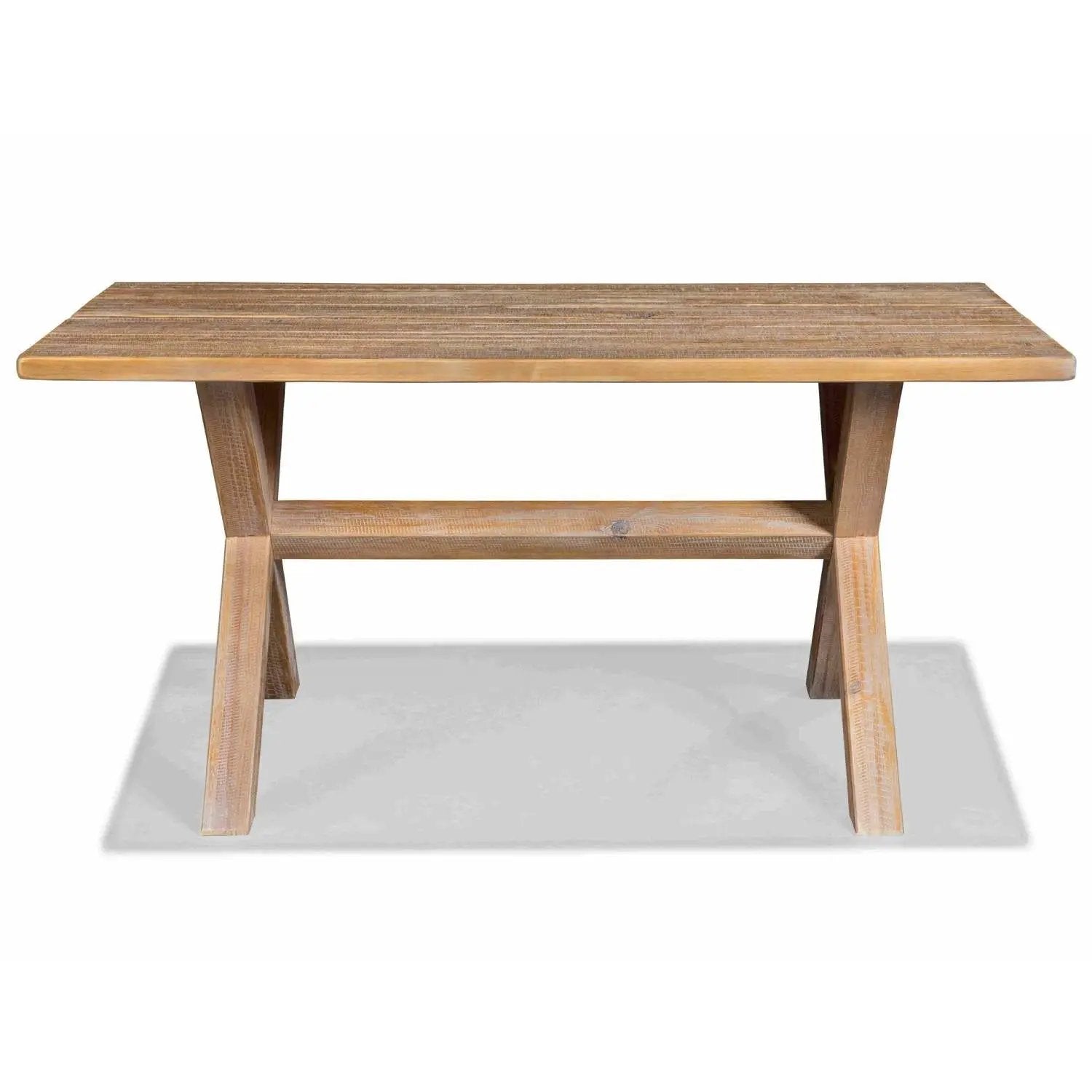 Modern Farmhouse Solid Pine Wood Dining Table in Distressed Driftwood Finish by HomePacific
