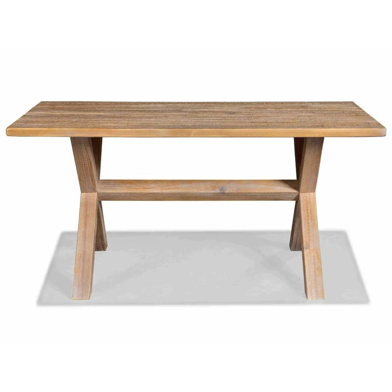Modern Farmhouse Solid Pine Wood Dining Table in Distressed Driftwood Finish by HomePacific