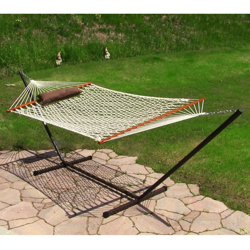 Rope Hammock Set with Stand Pad and Pillow 55 x 144-inch - Desert Stripe by HomePacific
