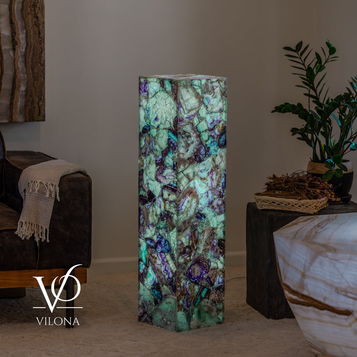 Fluorite Crystal Floor Lamp #5 – 39.5" Tall × 10" × 10", photo 7 of 15