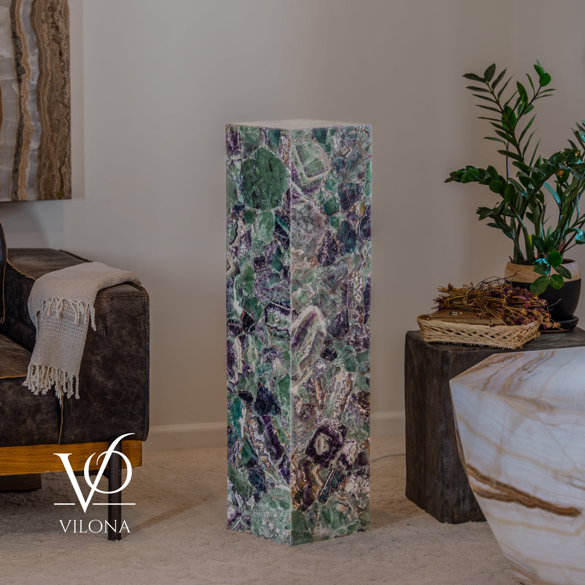Fluorite Crystal Floor Lamp #5 – 39.5" Tall × 10" × 10", photo 8 of 15