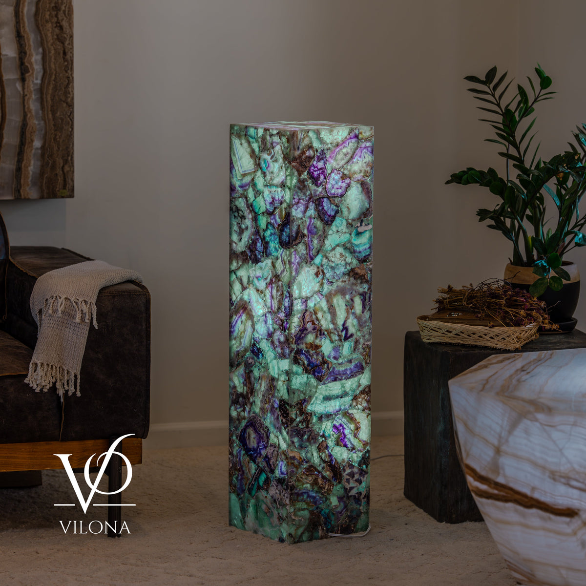 Fluorite Crystal Floor Lamp #5 – 39.5" Tall × 10" × 10", photo 9 of 15